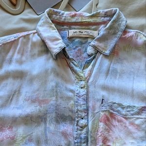 We the free loose button up top